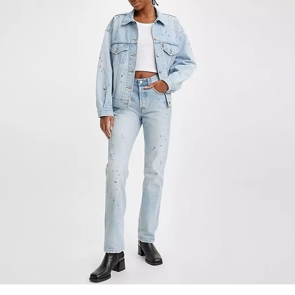 Levi’s 501 straight  leg with adorables stones - Picture 5 of 9